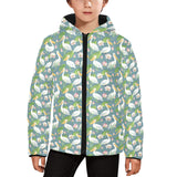 Pelican Pattern Print Design 04 Kids' Boys' Girls' Padded Hooded Jacket