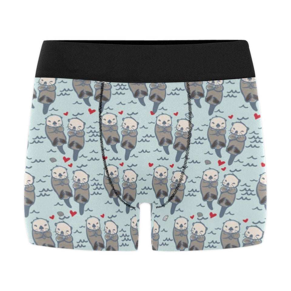 Lovely Sea Otter Pattern Men's All Over Print Boxer Briefs Men's Underwear