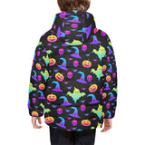 Colorful halloween background Kids' Boys' Girls' Padded Hooded Jacket