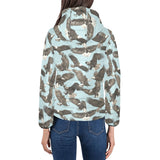 Eagle Pattern Print Design 01 Women's Padded Hooded Jacket