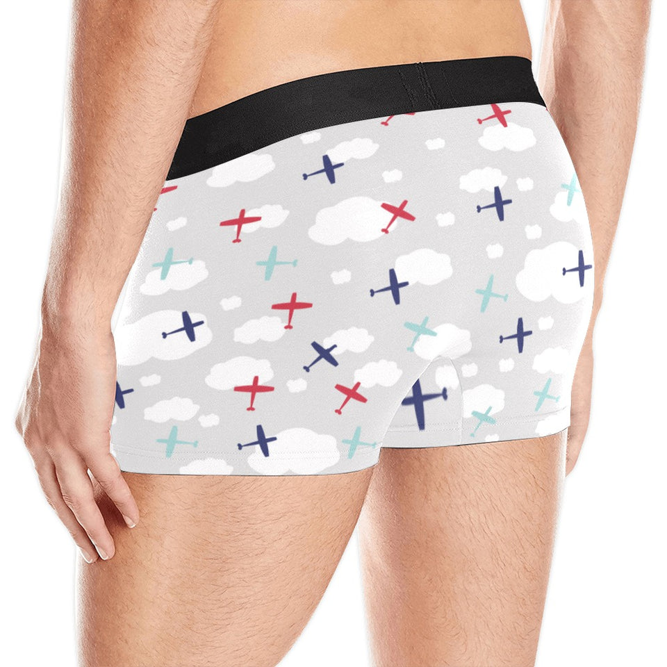 Airplane cloud grey background Men's All Over Print Boxer Briefs Men's Underwear