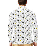 Seagull Pattern Print Design 05 Men's Long Sleeve Polo Shirt