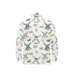 windmill pattern Men's Long Sleeve Polo Shirt