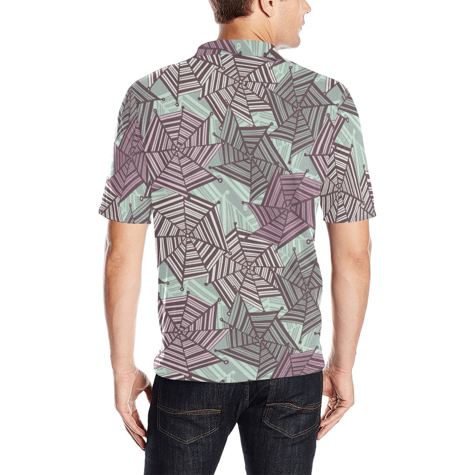 Spider web cobweb design color pattern Men's All Over Print Polo Shirt