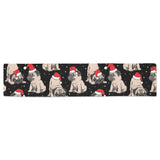 Christmas Pugs Santa_s red cap pattern Table Runner