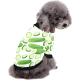cucumber whole slices pattern All Over Print Pet Dog Round Neck Fuzzy Shirt