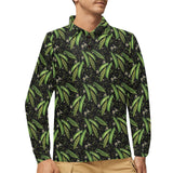 Green Peas Pattern Print Design 02 Men's Long Sleeve Polo Shirt