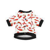 Chili pattern All Over Print Pet Dog Round Neck Fuzzy Shirt