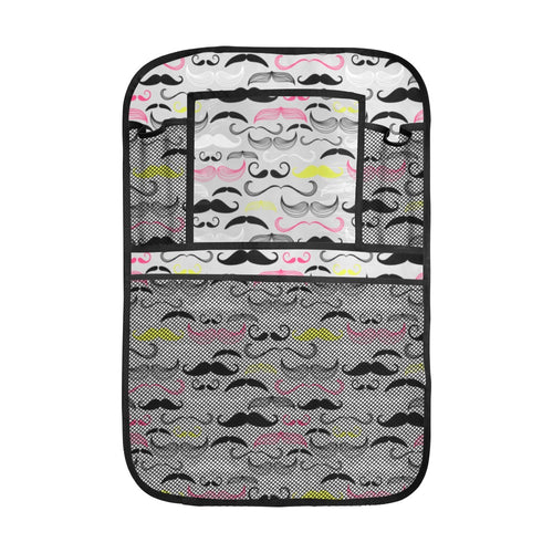 Mustache Beard Pattern Print Design 02 Car Seat Back Organizer