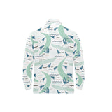 Crocodile diver pattern Men's Long Sleeve Polo Shirt