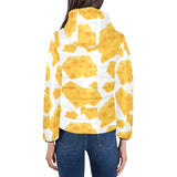Cheese slice pattern Women's Padded Hooded Jacket