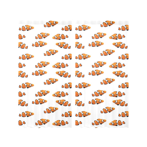Clown Fish Pattern Print Design 03 Gauze Curtain
