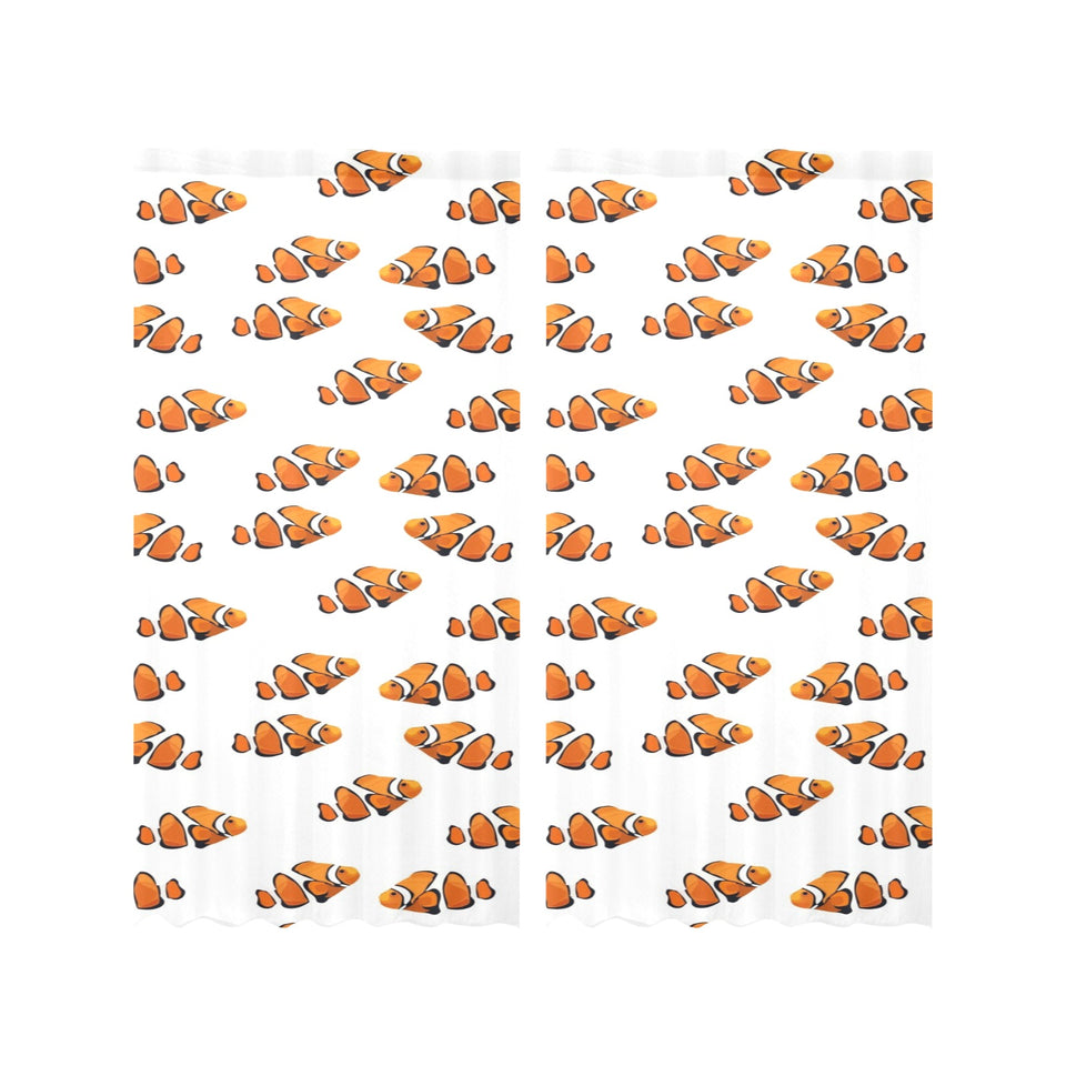 Clown Fish Pattern Print Design 03 Gauze Curtain