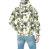 Canabis Marijuana Weed Pattern Print Design 05 Men's Padded Hooded Jacket