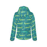 Crocodile pattern Women's Padded Hooded Jacket