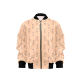 Engine Piston Cream Background Pattern Design 04 Kids' Boys' Girls' Bomber Jacket