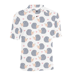 Hedgehog Pattern Print Design 04 Men's All Over Print Polo Shirt