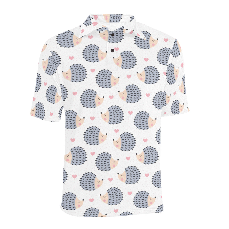 Hedgehog Pattern Print Design 04 Men's All Over Print Polo Shirt