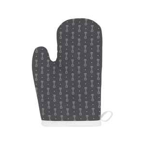 Engine Piston Black Background Pattern Design 02 Heat Resistant Oven Mitts