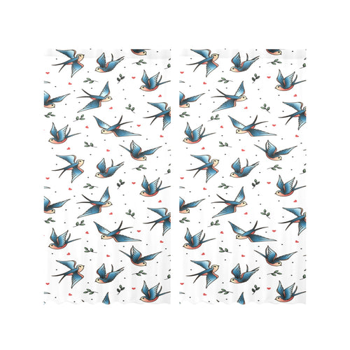 Swallow Pattern Print Design 04 Gauze Curtain
