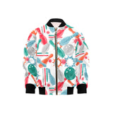 Watercolor bowling pattern Kids' Boys' Girls' Bomber Jacket