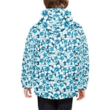 Hibiscus Pattern Print Design 04 Kids' Boys' Girls' Padded Hooded Jacket