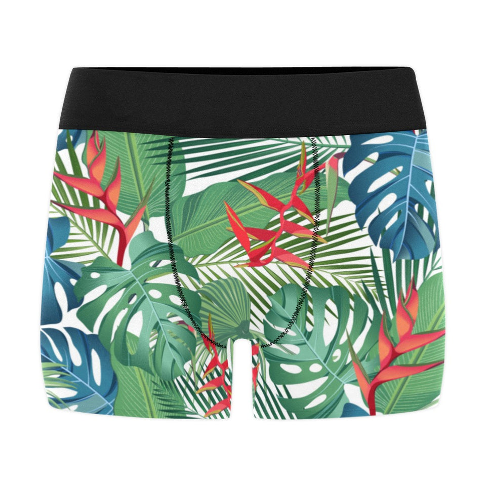 heliconia palm and monstera  leaves pattern Men's All Over Print Boxer Briefs Men's Underwear