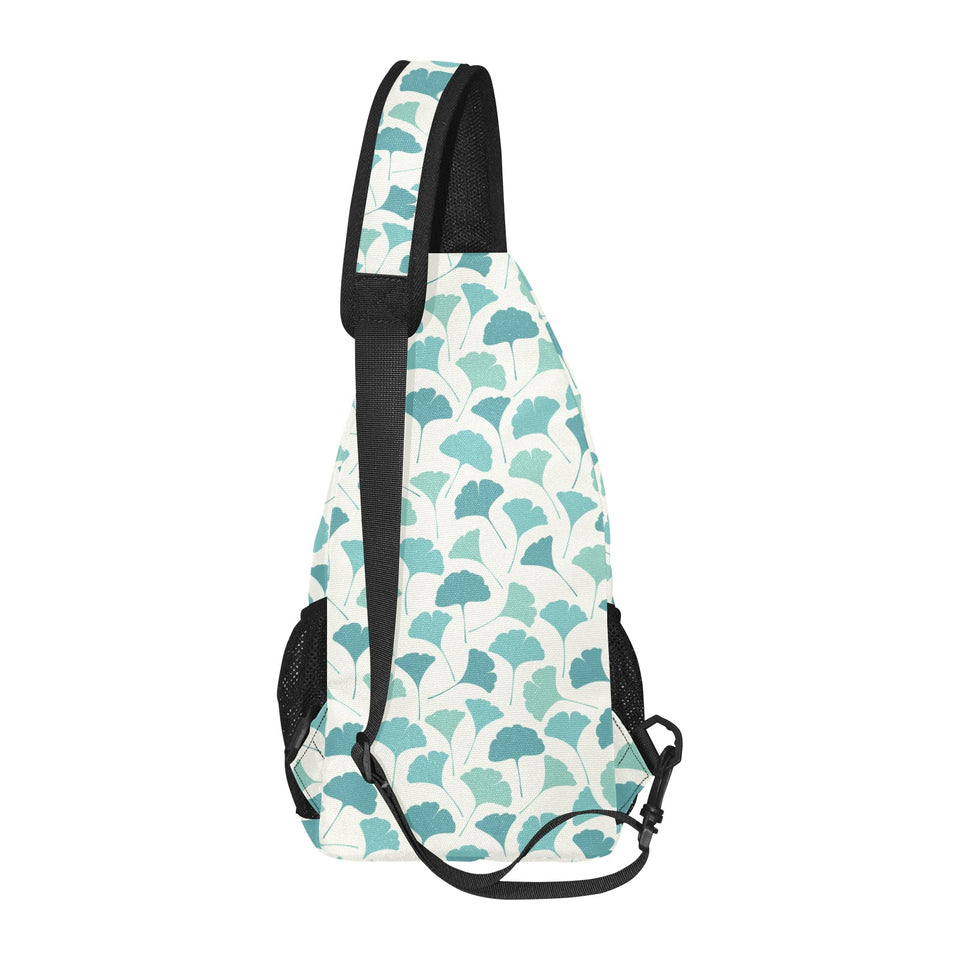 Green ginkgo leaves pattern All Over Print Chest Bag