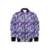 Eggplant Pattern Print Design 03 Kids' Boys' Girls' Bomber Jacket