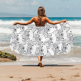 Cute french bulldog head pattern Beach Towel