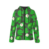 French fries white paper box pattern Women's Padded Hooded Jacket