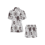 Classic vintage clock pattern Women's V-Neck Short Pajama Set