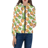 Pineapples design pattern Women's Padded Hooded Jacket