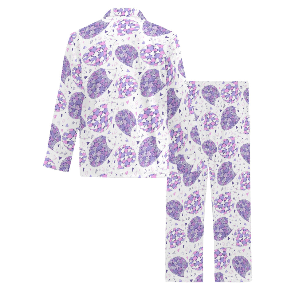 Hedgehog Pattern Print Design 05 Men's Long Pajama Set