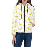 Banana pattern Women's Padded Hooded Jacket