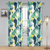 Toucan tropical leaves design pattern Gauze Curtain