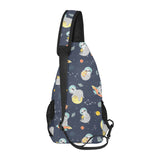 Cute sloth astronaut star planet rocket pattern All Over Print Chest Bag