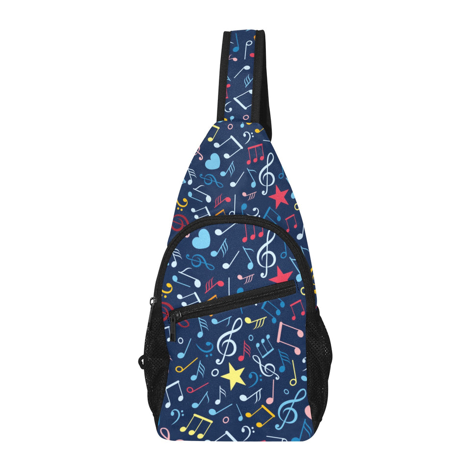 Music Notes Pattern Print Design 03 All Over Print Chest Bag