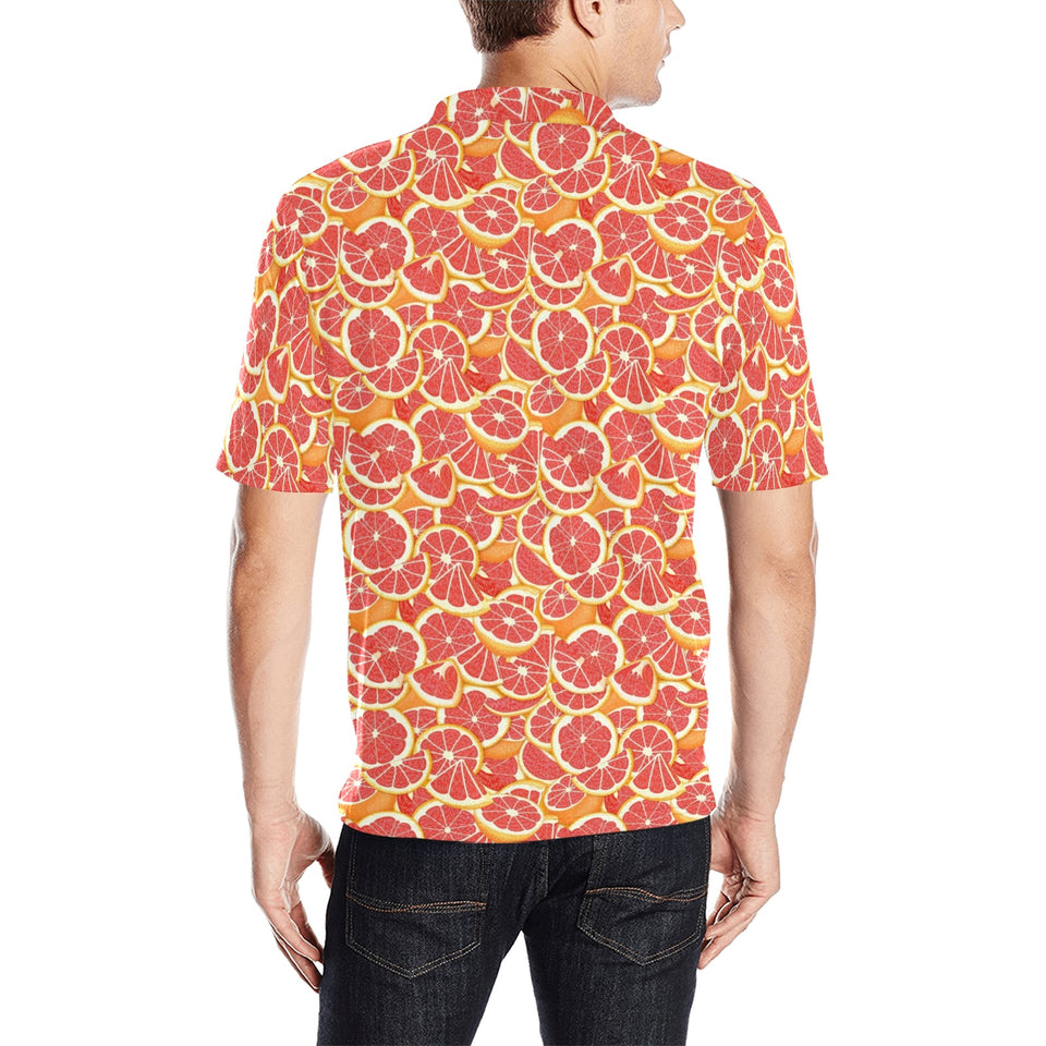 Tropical grapefruit pattern Men's All Over Print Polo Shirt