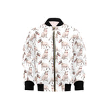 Bull Terrier Pattern Print Design 04 Kids' Boys' Girls' Bomber Jacket