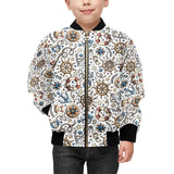 Cute nautical steering wheel anchor pattern Kids' Boys' Girls' Bomber Jacket