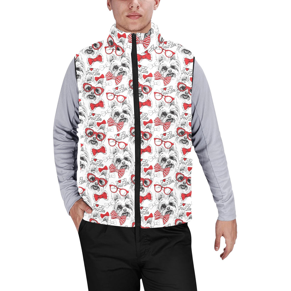 Yorkshire Terrier Pattern Print Design 04 Men's Padded Vest