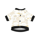 Beautiful gold japanese pattern All Over Print Pet Dog Round Neck Fuzzy Shirt