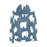 polar bear mother her child pattern Men's Padded Hooded Jacket