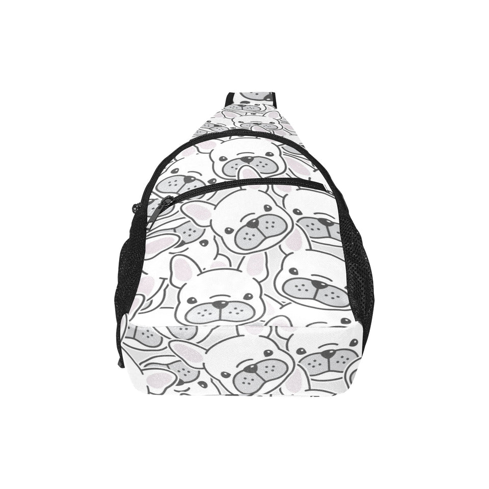 Cute french bulldog head pattern All Over Print Chest Bag