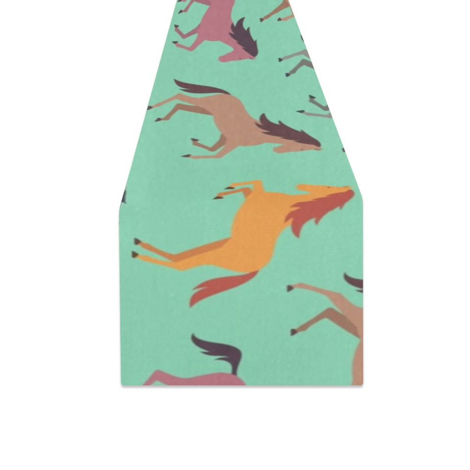 Colorful horses pattern Table Runner