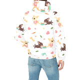 Cute Chihuahua puppie pattern Men's Padded Hooded Jacket