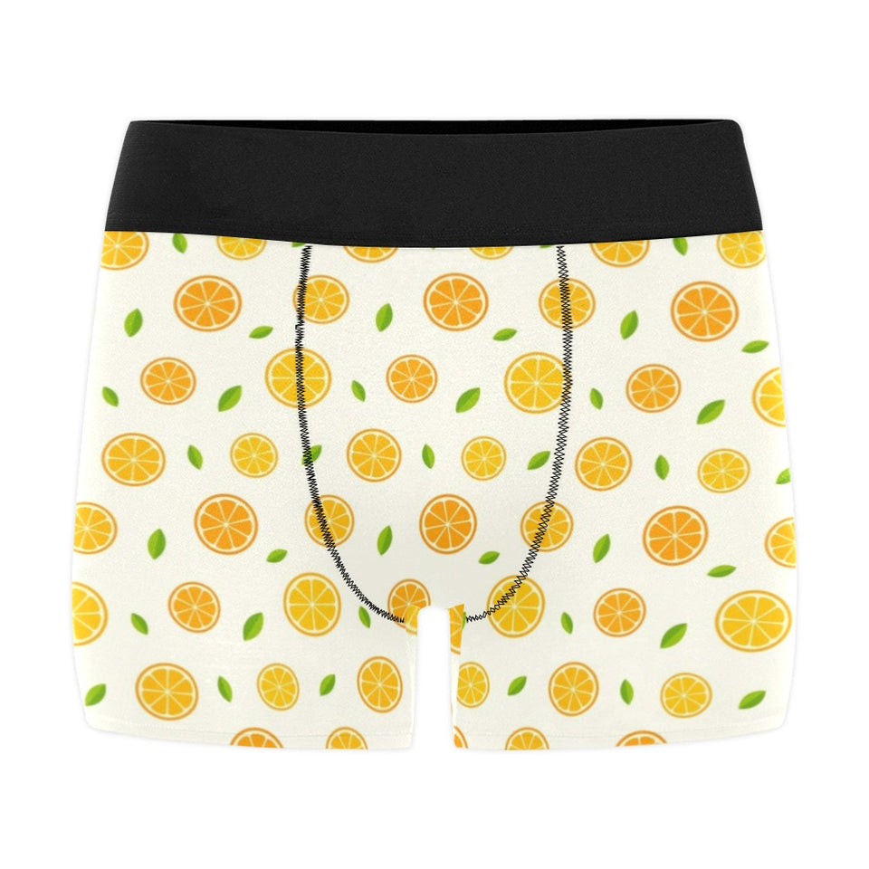 oranges leaves pattern Men's All Over Print Boxer Briefs Men's Underwear