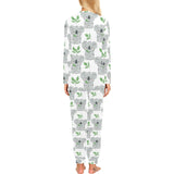 Hand drawn Koala leaves pattern Women's All Over Print Pajama Set