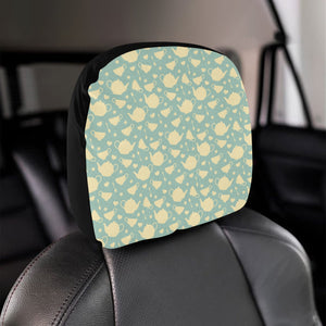 Tea pots Pattern Print Design 02 Car Headrest Cover
